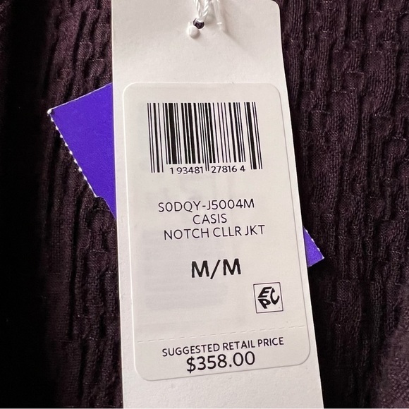 EILEEN FISHER MINIMALIST NOTCH COLLAR LONGLINE DEEP BURGUNDY BLAZER JACKET NWT - Picture 8 of 8